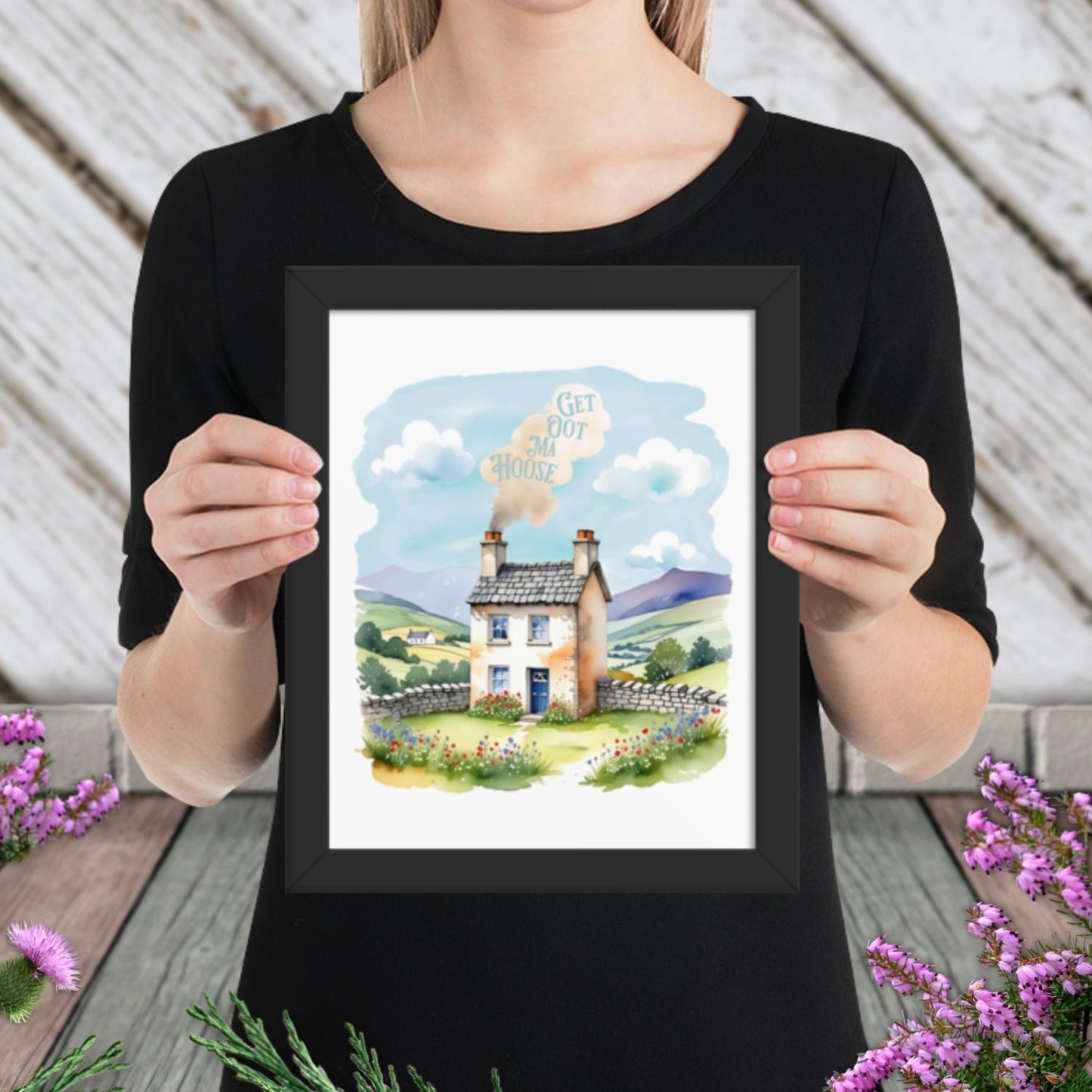 Get Oot Ma Hoose Framed poster
