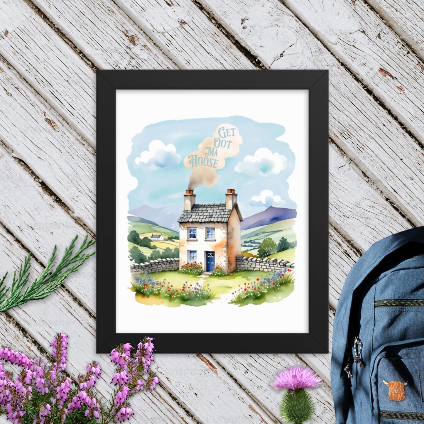 Get Oot Ma Hoose Framed poster