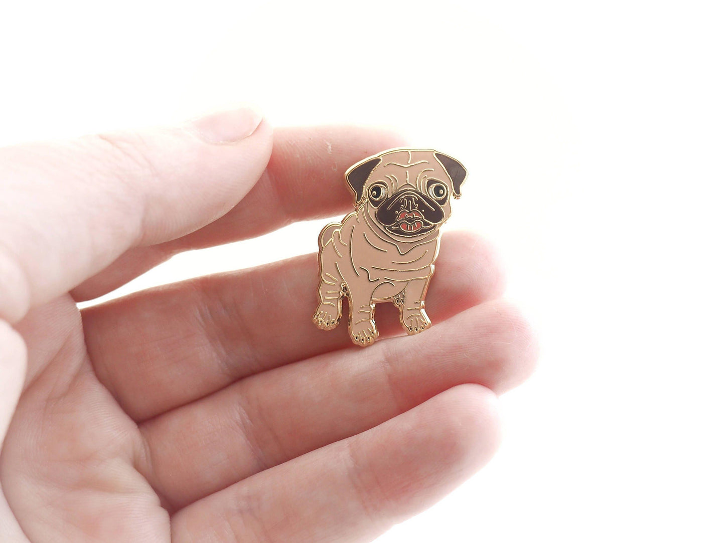 Pugs and Kisses Enamel Pin Cute Kissing Pug Puppy Dog Badges