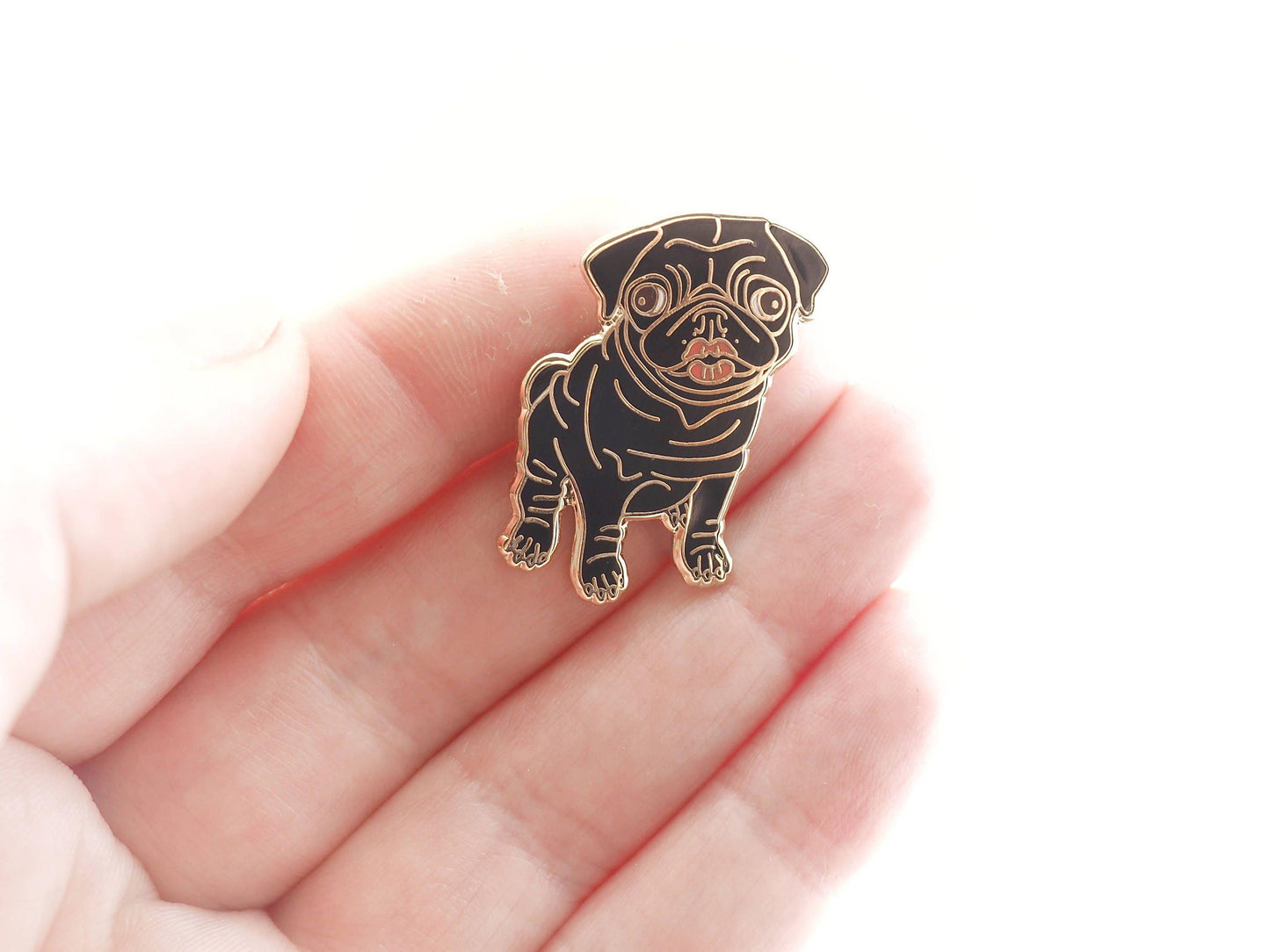 Pugs and Kisses Enamel Pin Cute Kissing Pug Puppy Dog Badges