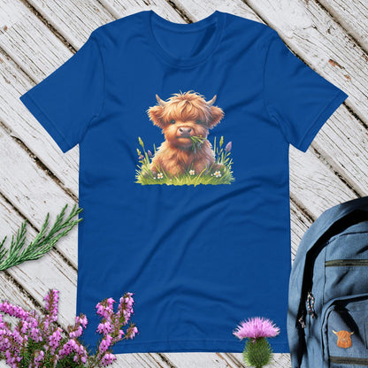 A Highland Cow In The Grass Unisex T-Shirt