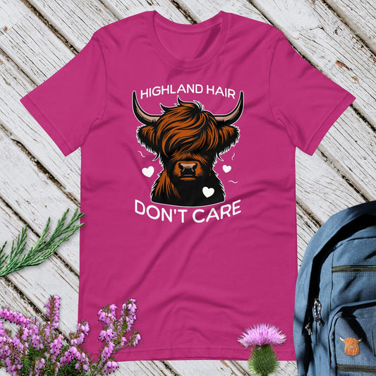 Highland Hair Don't Care Unisex T-Shirt