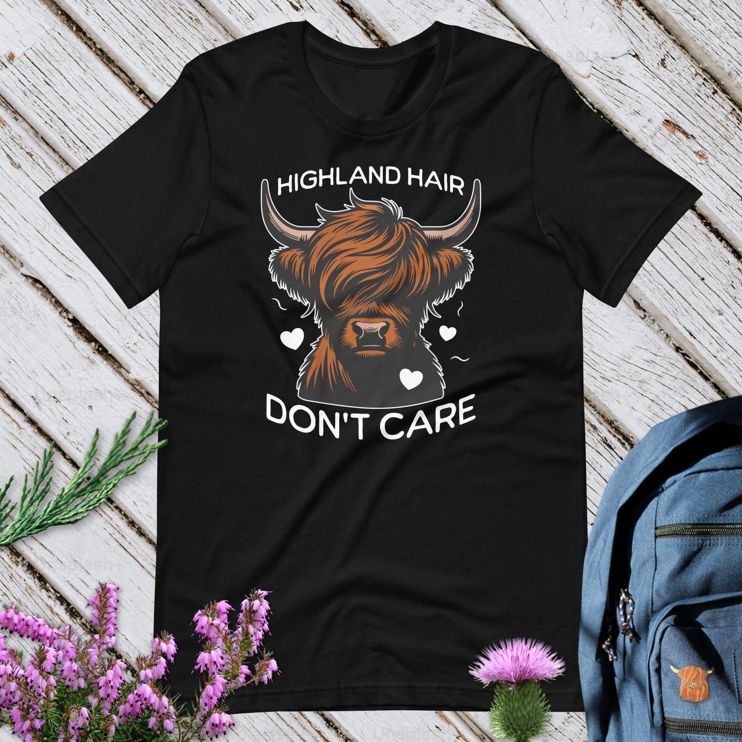 Highland Hair Don't Care Unisex T-Shirt