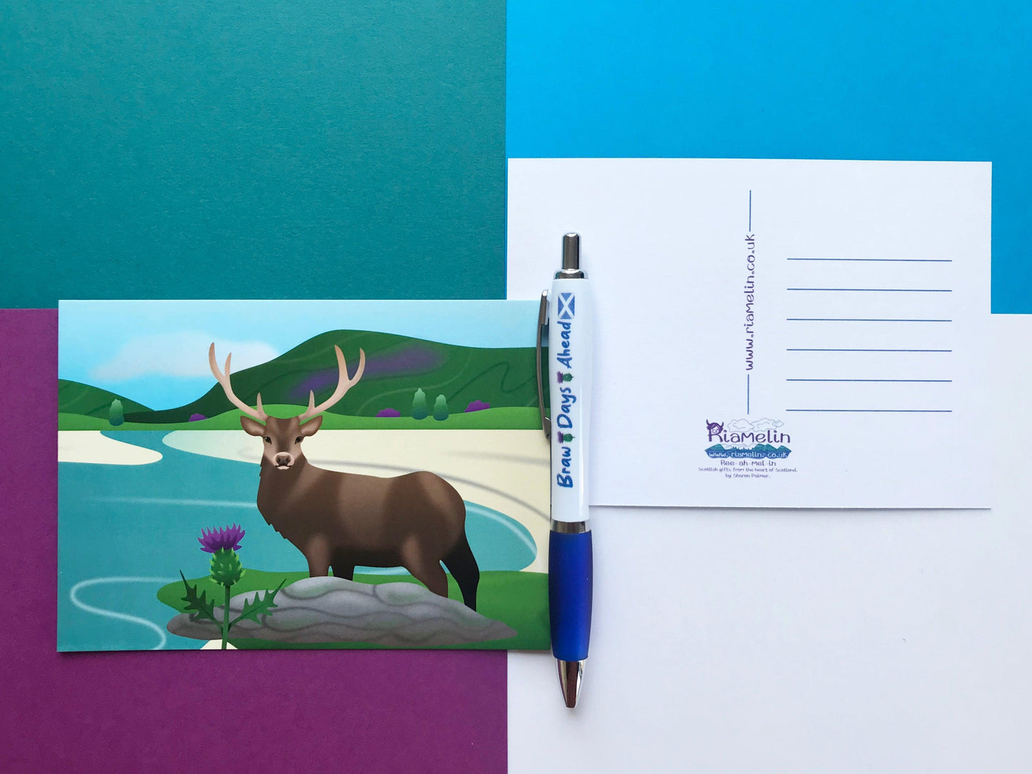 Scottish Thistle Gift Set - Pins, Keyring, Stickers, Postcard and Pen!