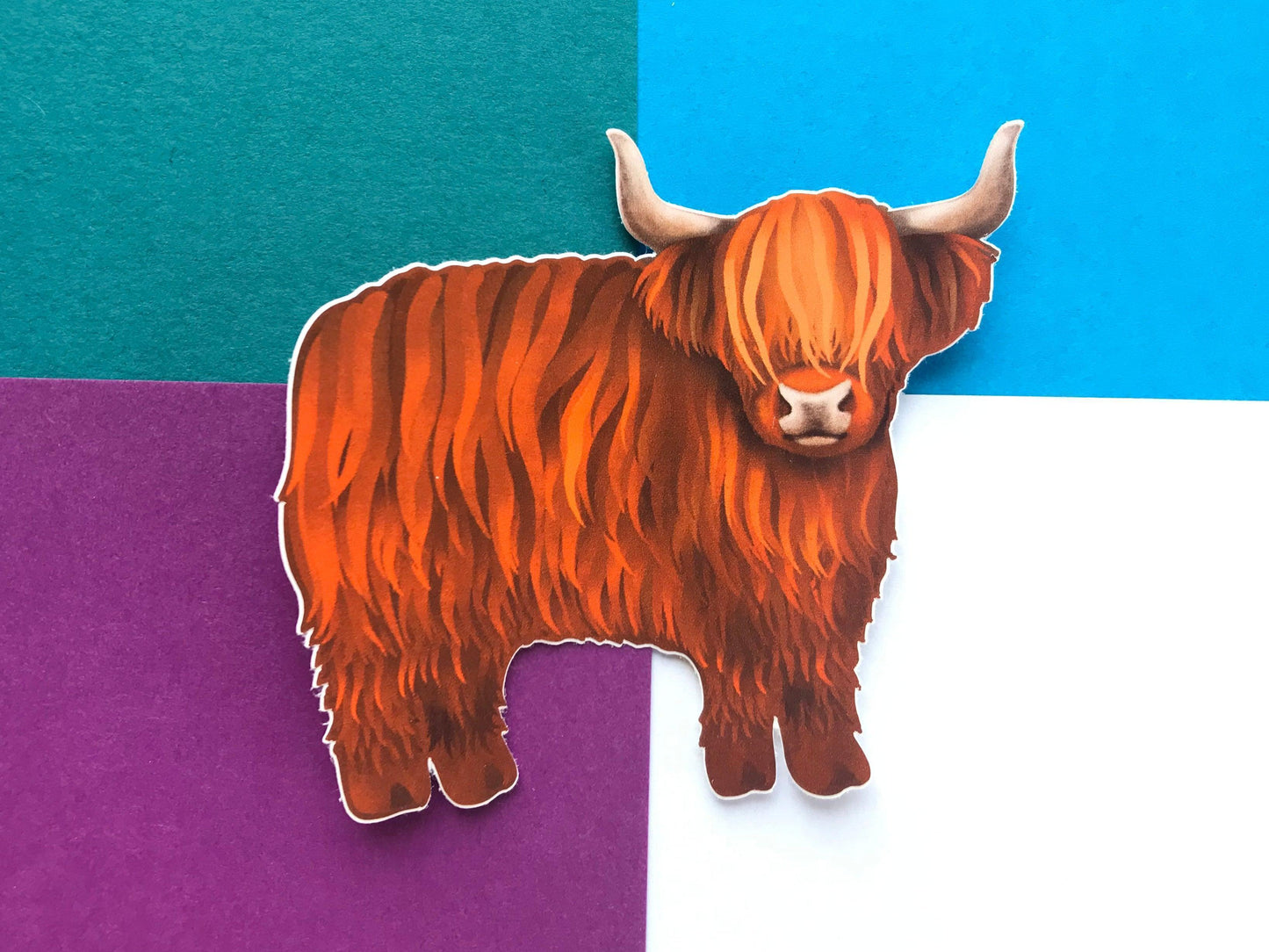 Highland Cow Gift Set - Keyrings, Pin and Sticker