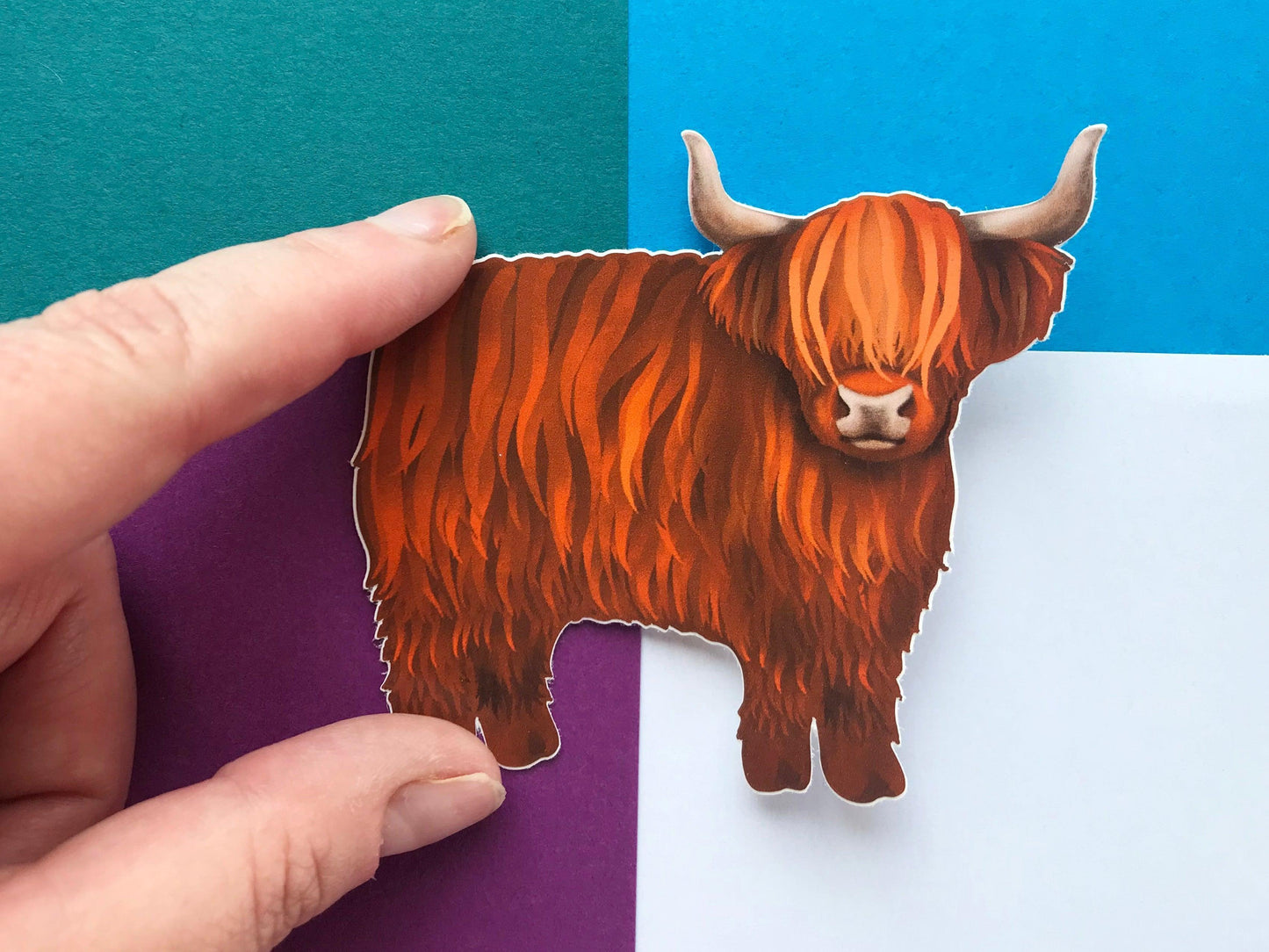 Highland Cow Gift Set - Keyrings, Pin and Sticker