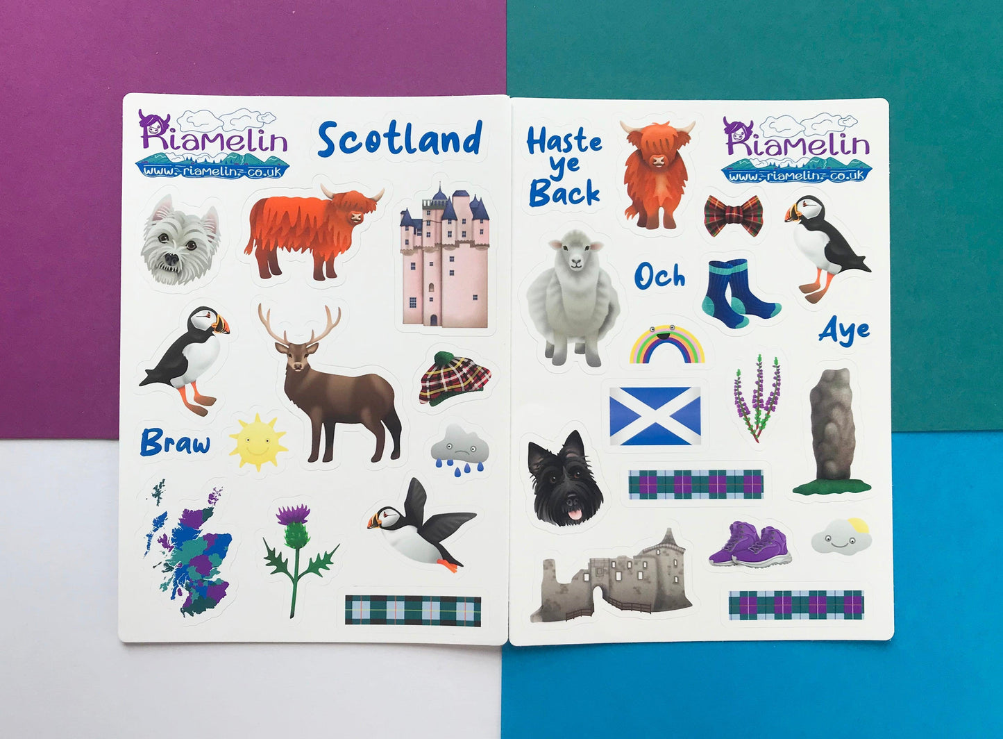 Scotland Themed Vinyl Planner Sticker Sheets