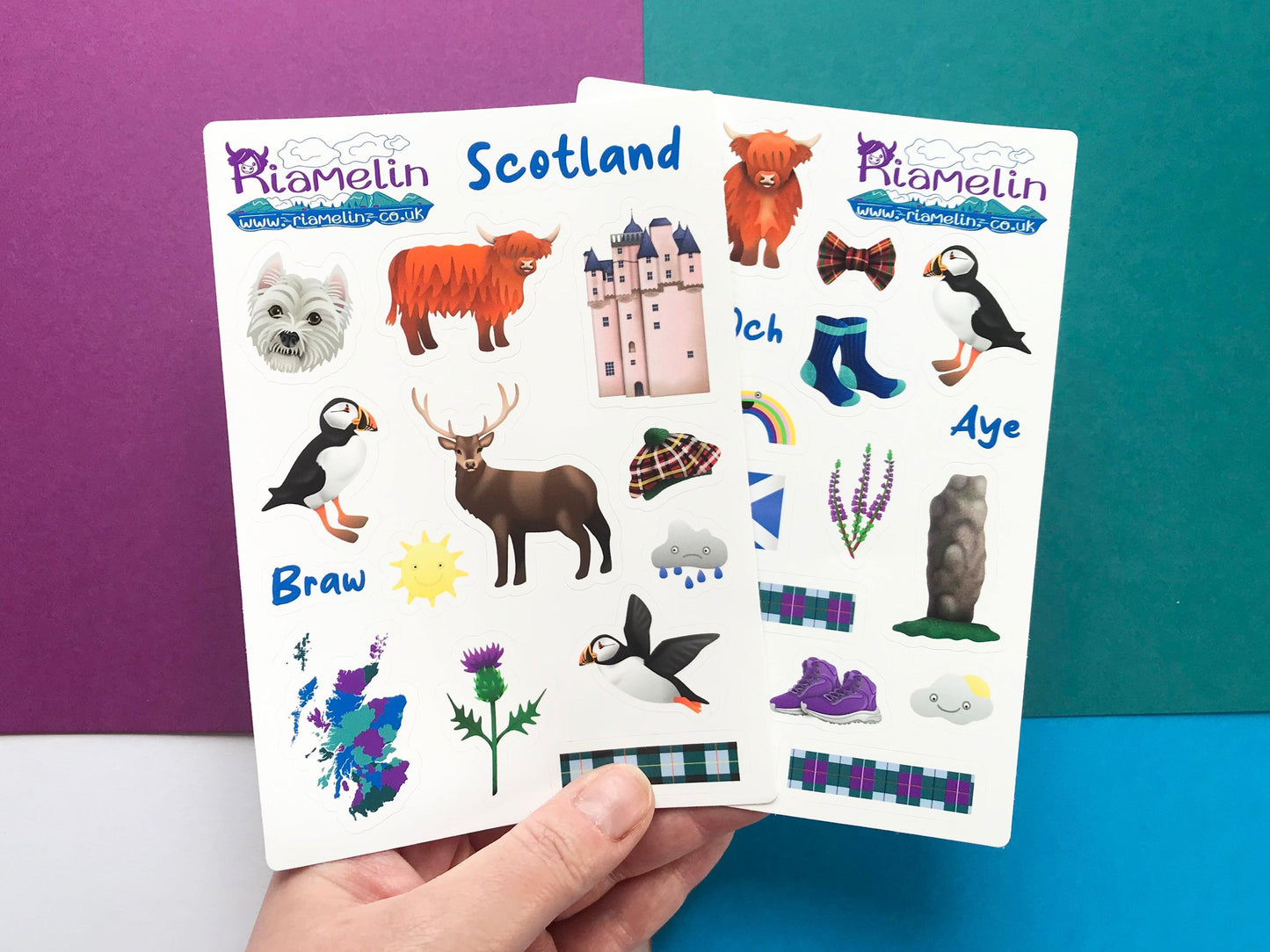 Scotland Themed Vinyl Planner Sticker Sheets