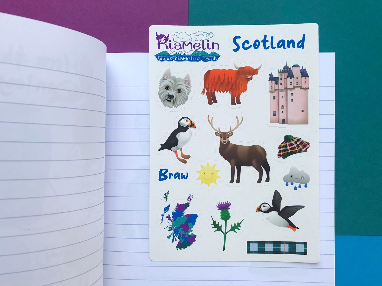 Scotland Themed Vinyl Planner Sticker Sheets