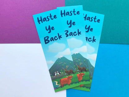 Haste Ye Back Scottish Bookmark