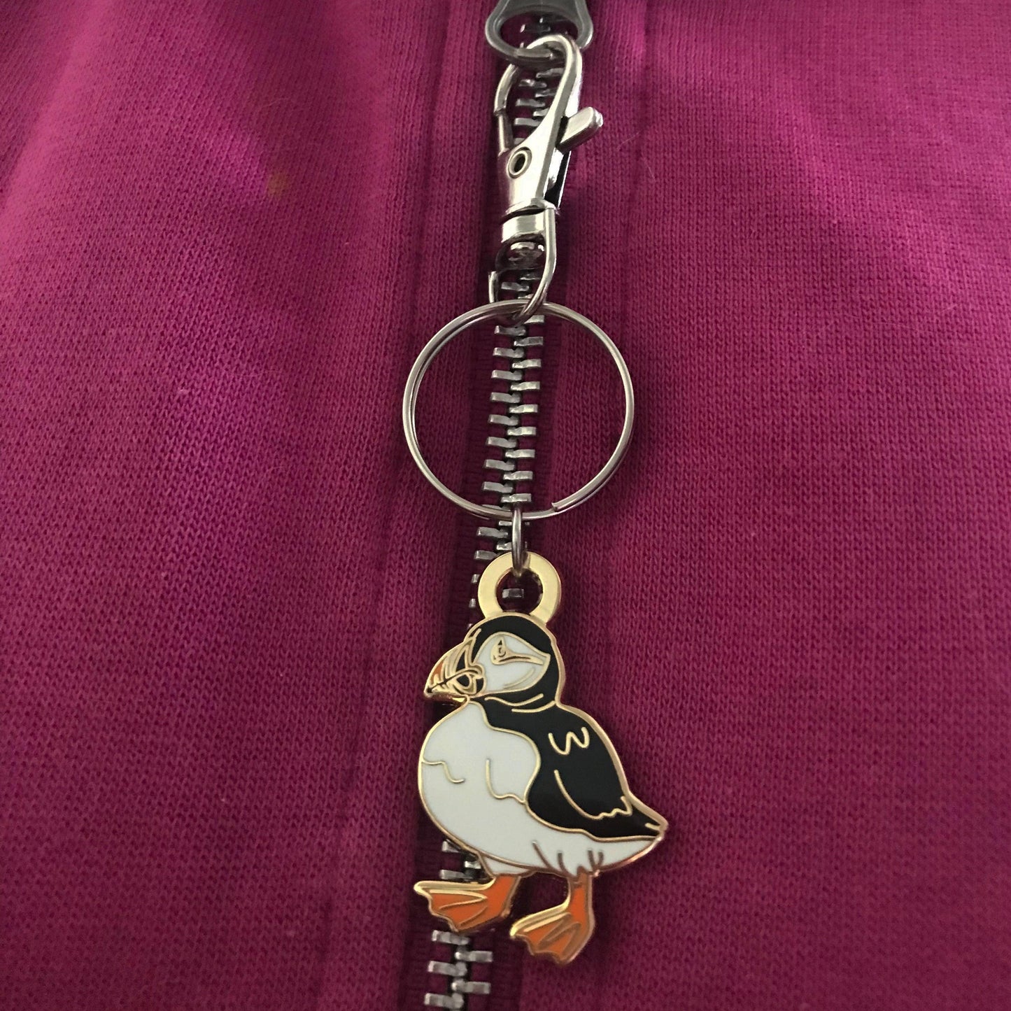 Scottish Puffin Enamel Keyring, Cute Key Chain from Scotland