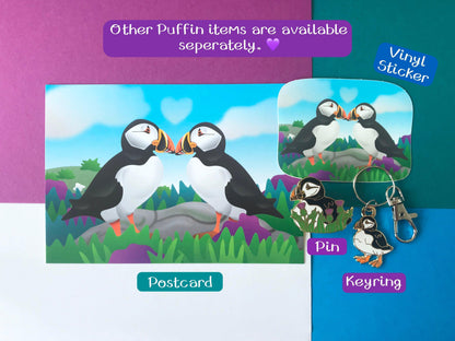 Scottish Puffin Enamel Keyring, Cute Key Chain from Scotland