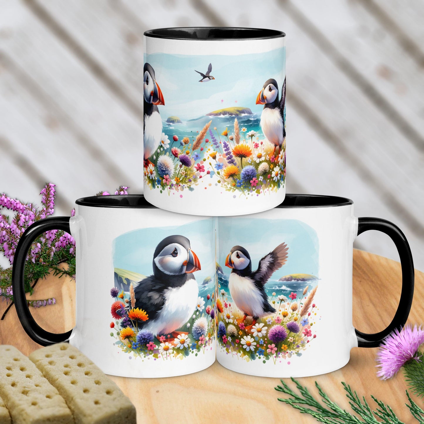 Watercolour Puffin Mug