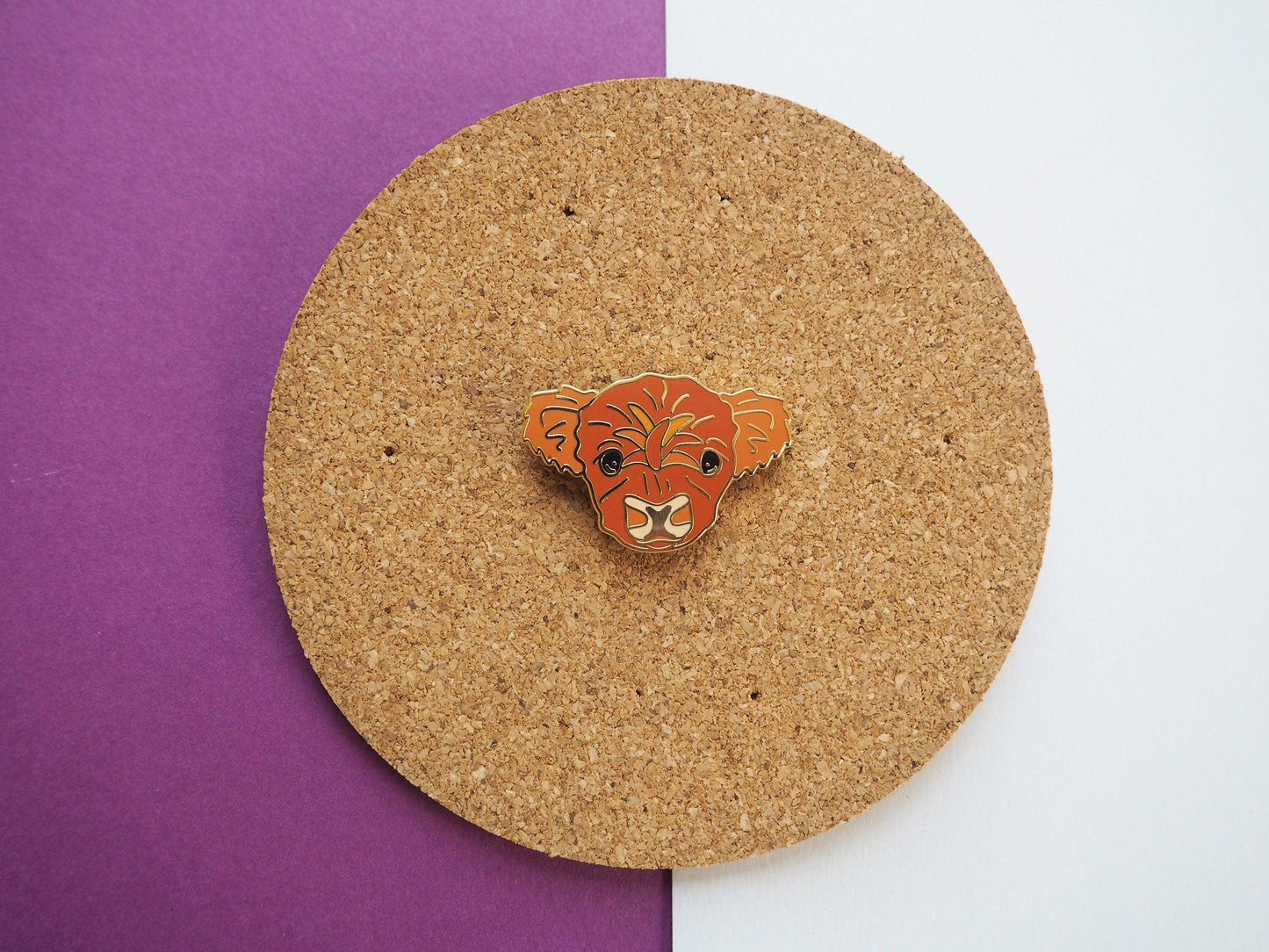 Baby Highland Cow enamel Pin