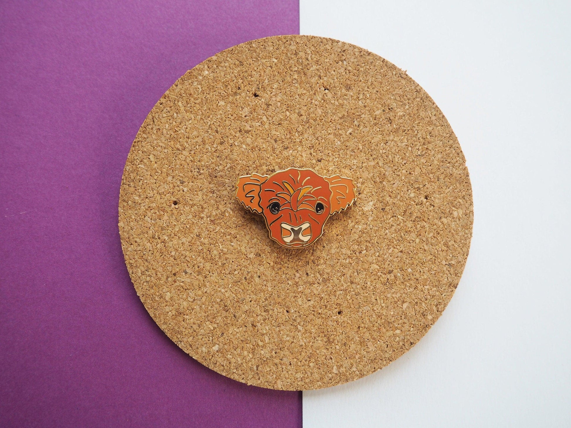 Baby Highland Cow enamel Pin