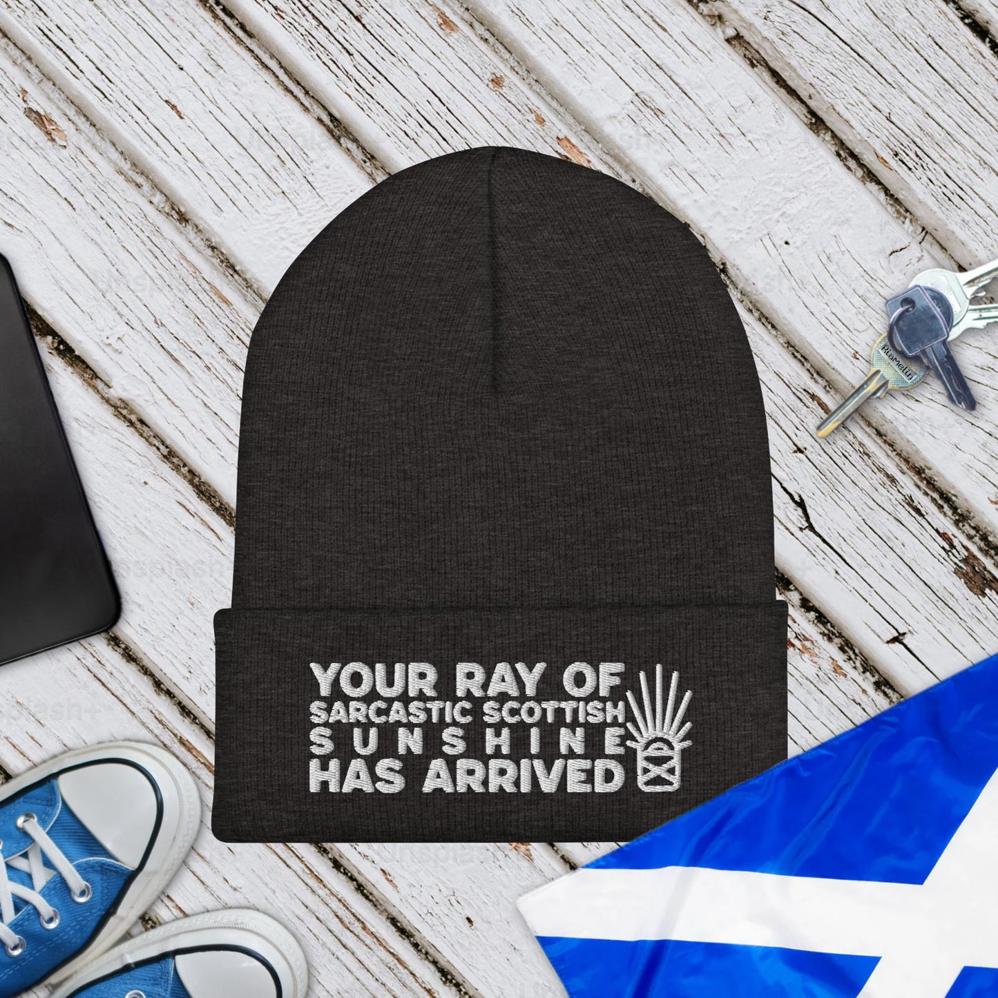 Sarcastic Scottish Sunshine Embroidered Beanie