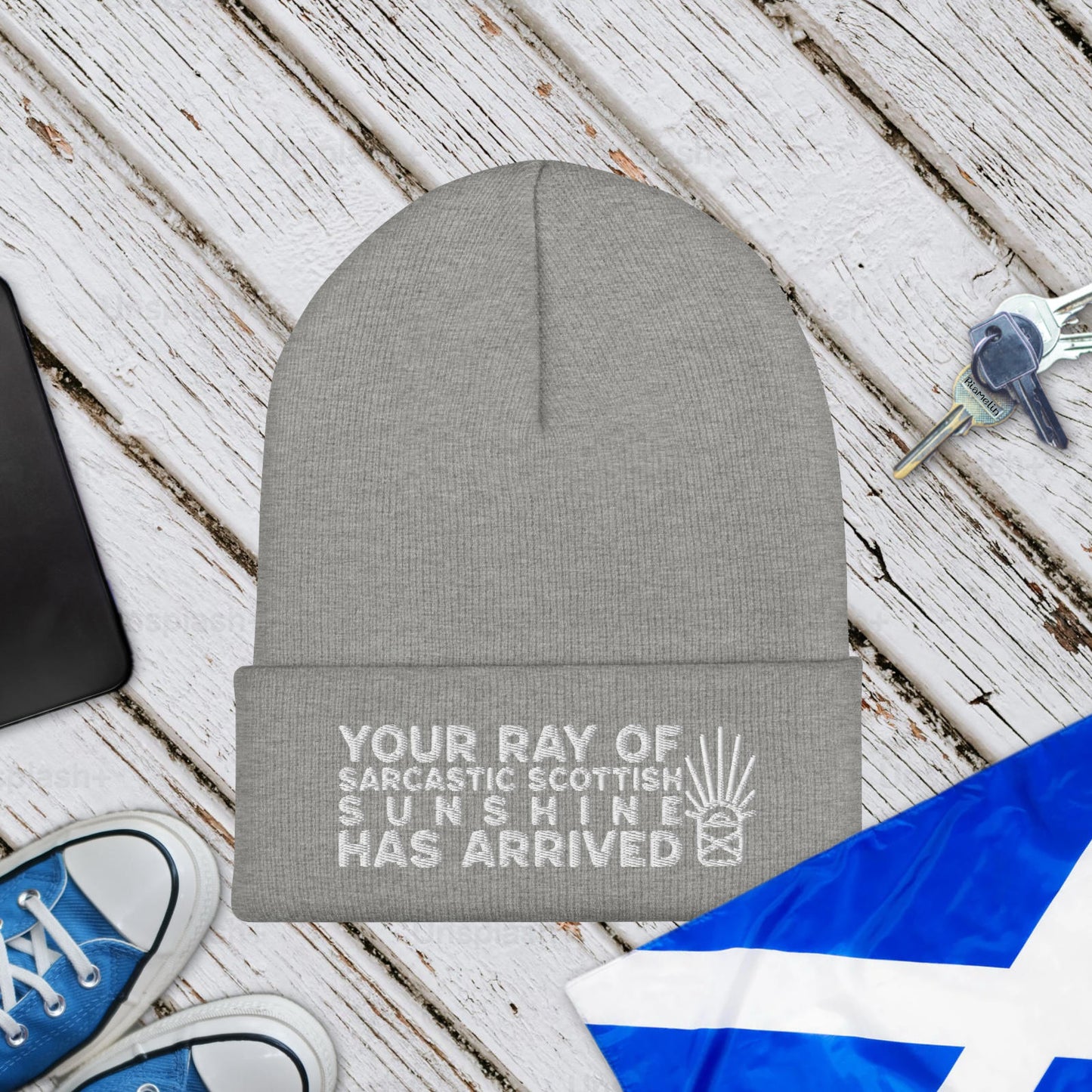 Sarcastic Scottish Sunshine Embroidered Beanie