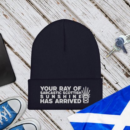 Sarcastic Scottish Sunshine Embroidered Beanie