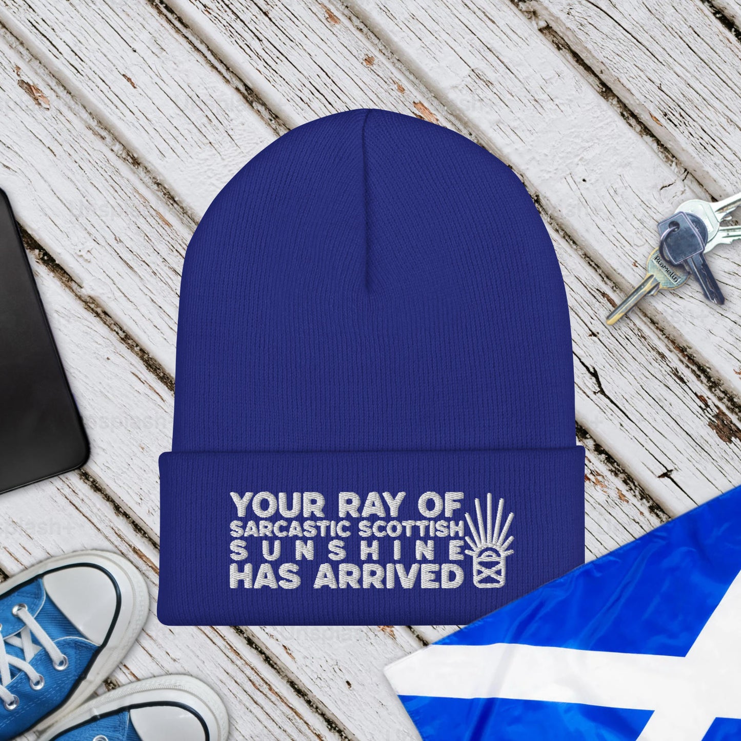 Sarcastic Scottish Sunshine Embroidered Beanie