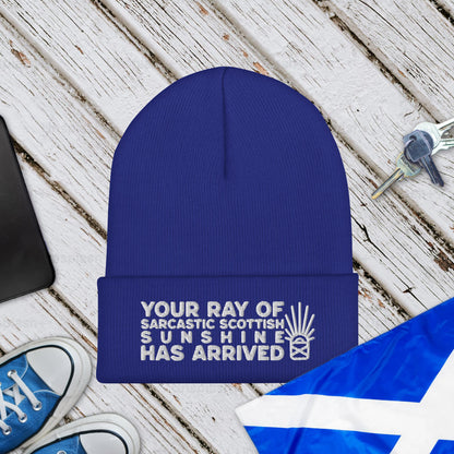 Sarcastic Scottish Sunshine Embroidered Beanie
