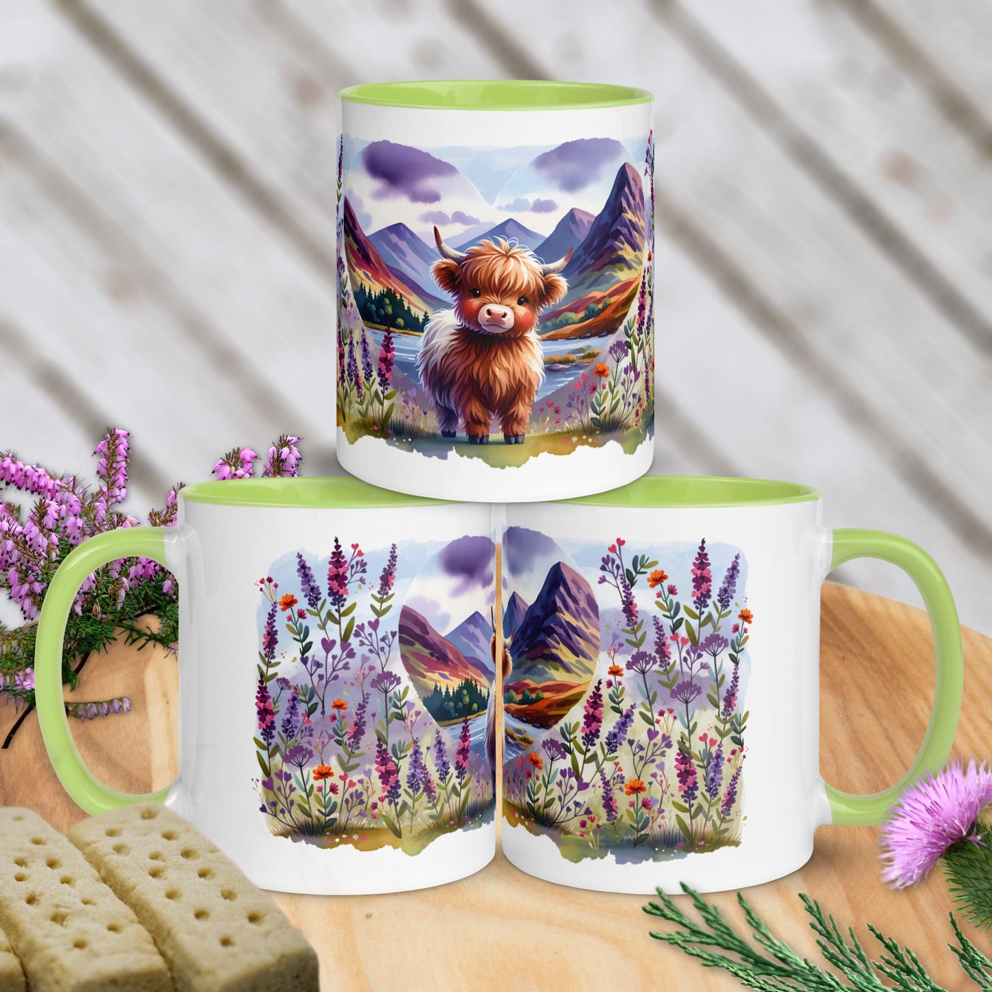 Watercolour Heart Cow Mug