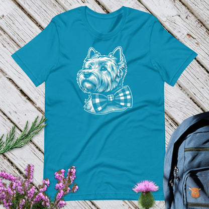 Westie With Tartan Bow Unisex T-Shirt
