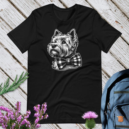 Westie With Tartan Bow Unisex T-Shirt