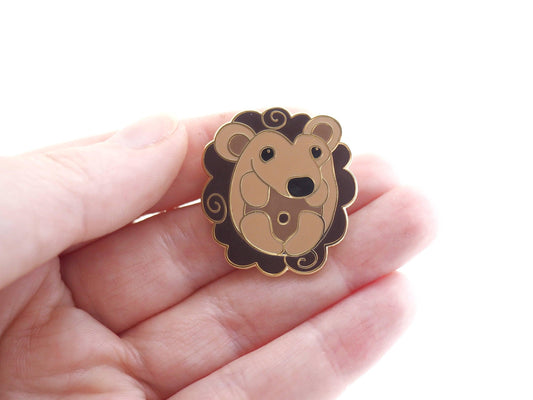 Hedgehog enamel pin.