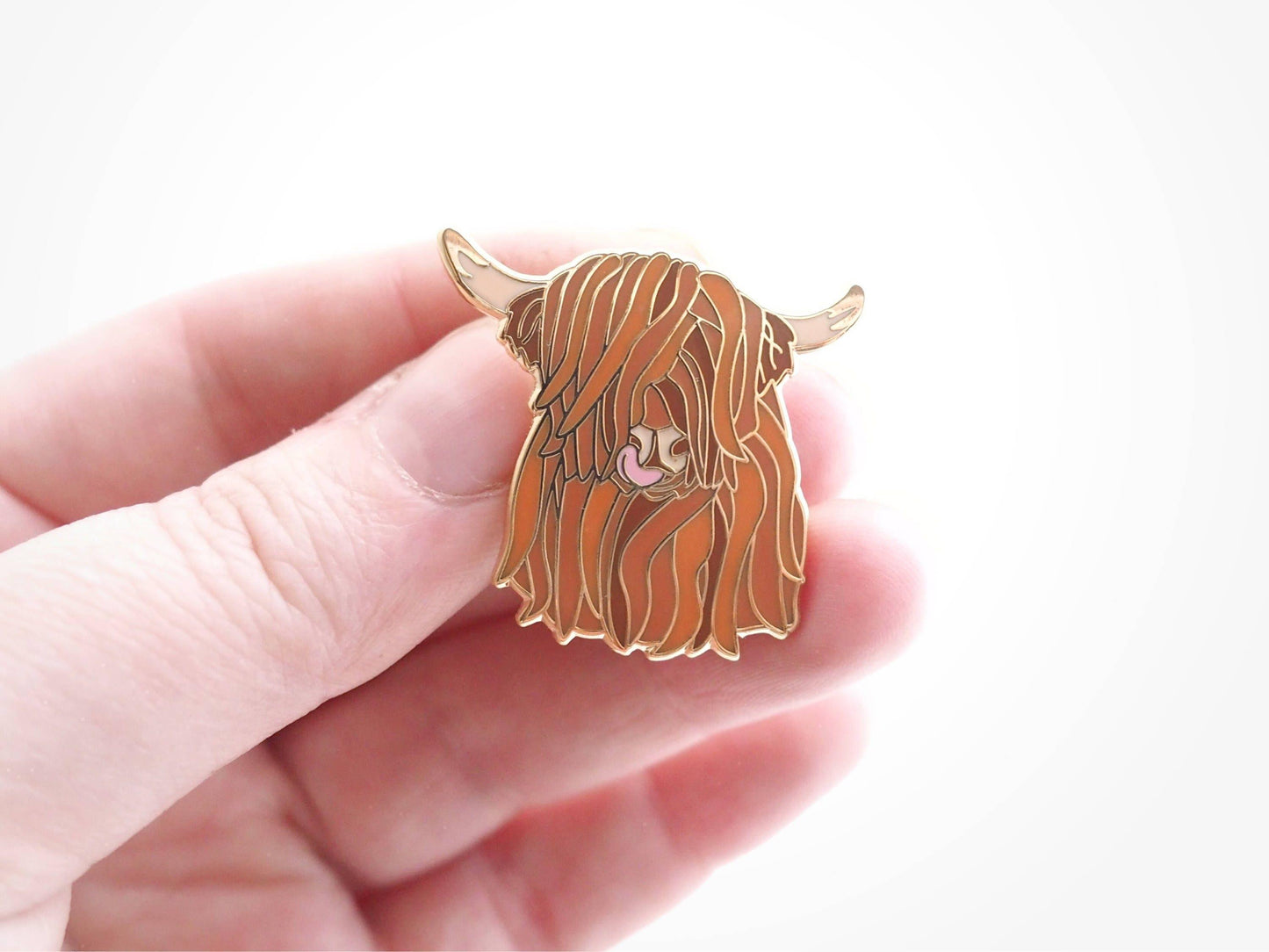 Highland Cow Enamel Pin Scottish Gift