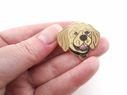 Golden Labrador Retriever enamel pin badge. Dog lover small gift.