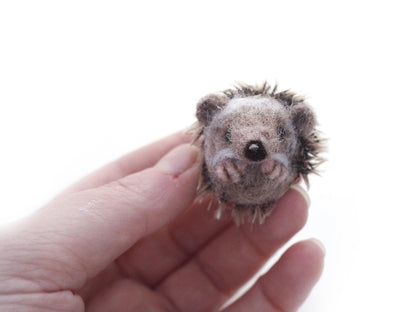 Needle Felted Hedgehog family.
