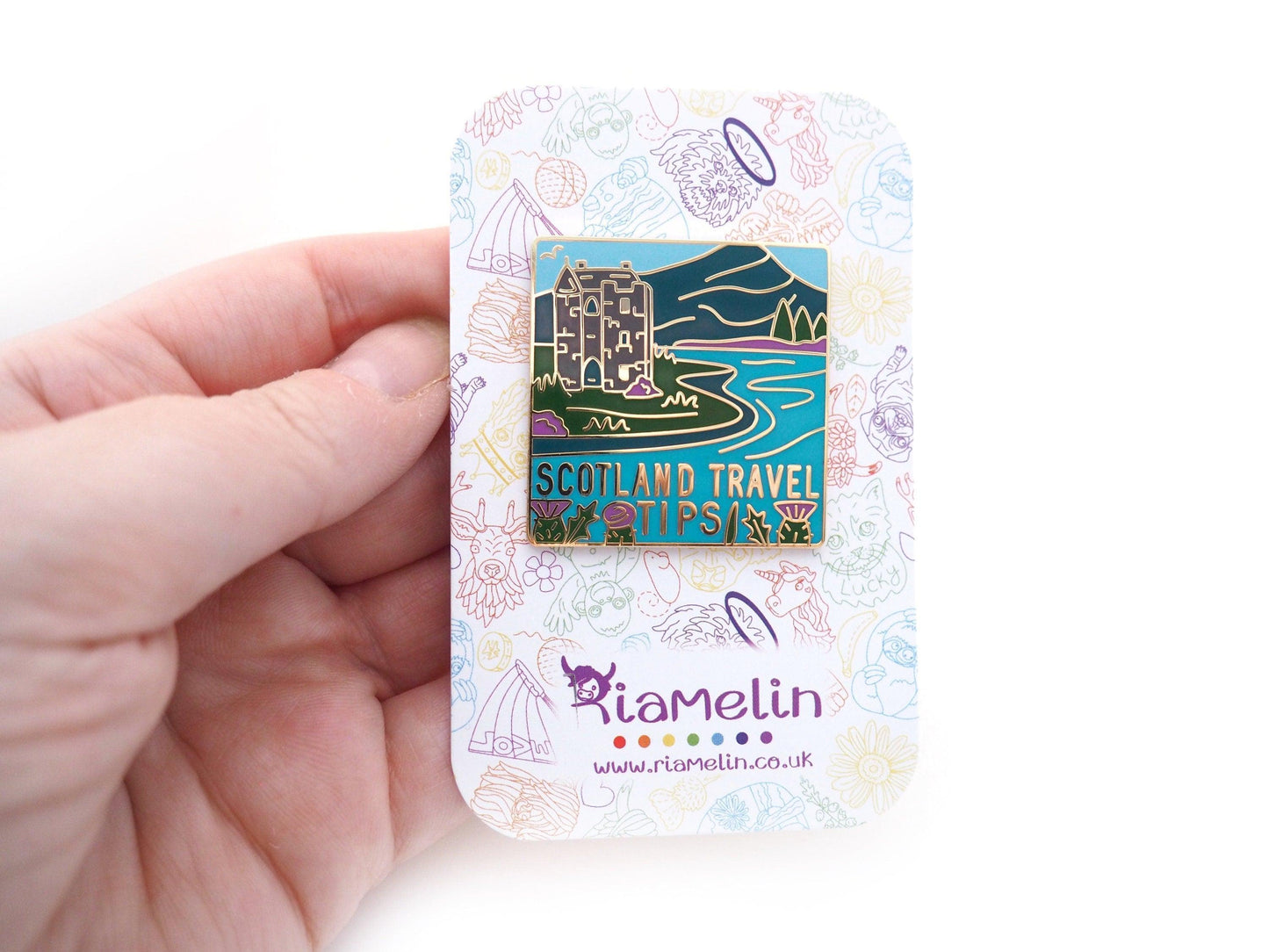 Scotland Travel Tips enamel pin.