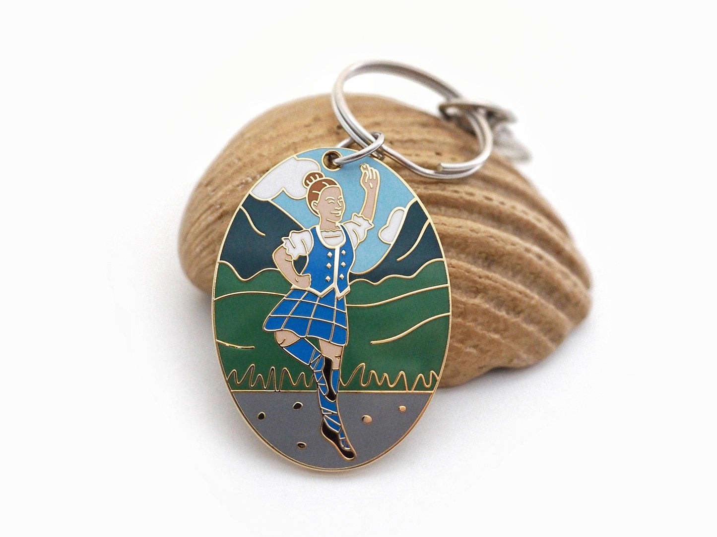Highland Dancing Dancers Enamel Keyring