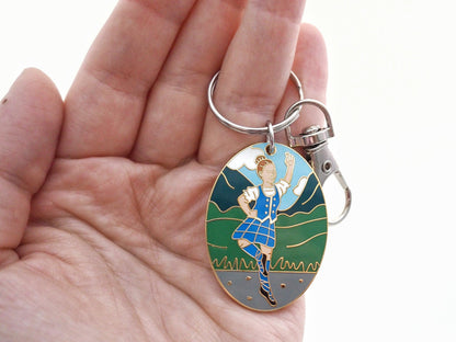 Highland Dancing Dancers Enamel Keyring
