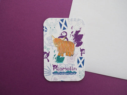 Highland Cow Enamel Pin Hairy Coo Badge