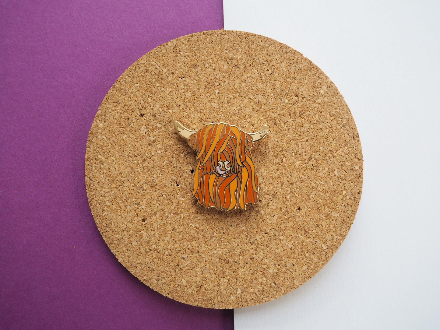 Highland Cow Enamel Pin Scottish Gift