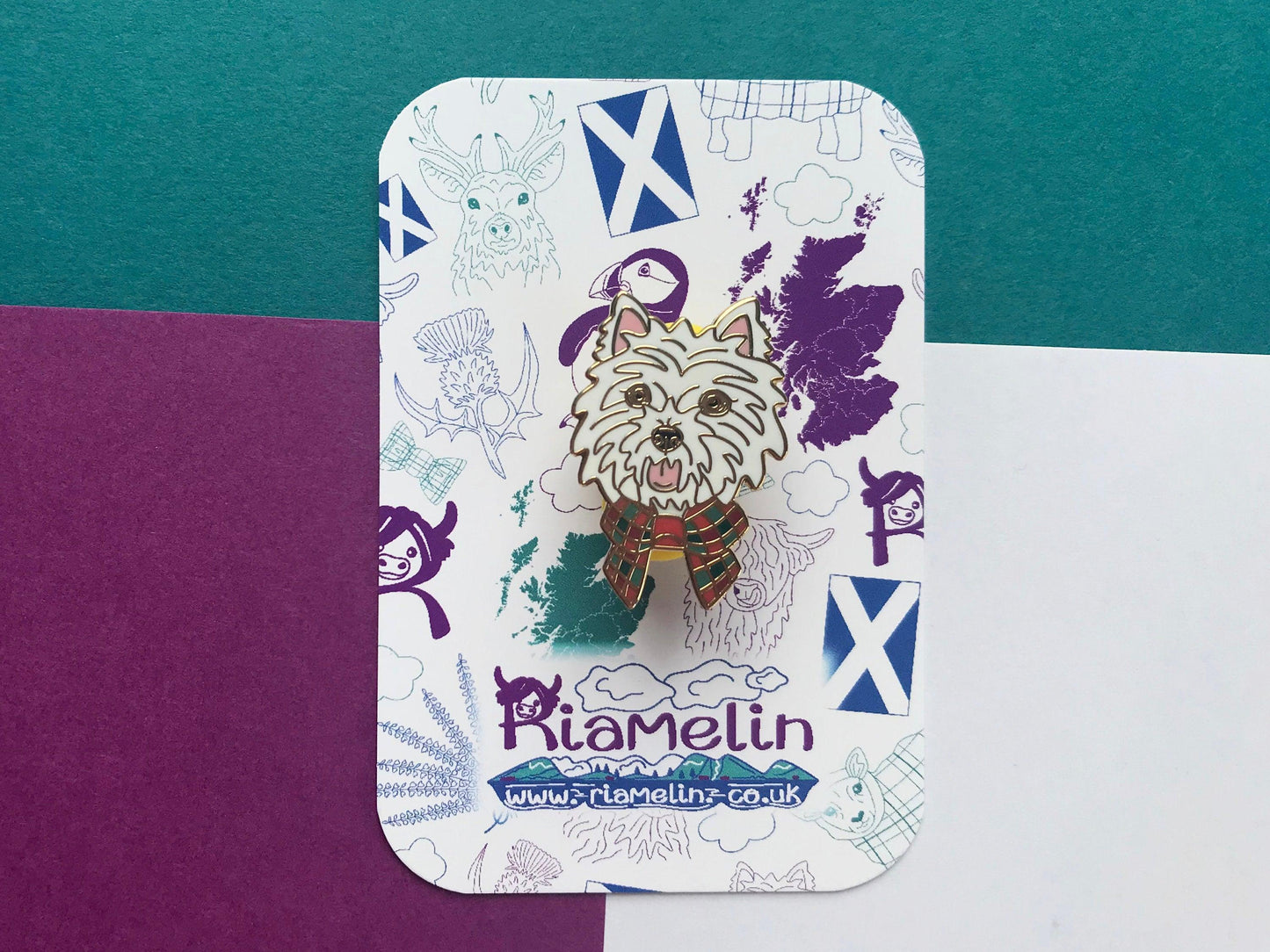 West Highland Terrier Dog Enamel Pin Cute White Westie Badge