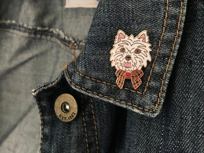 West Highland Terrier Dog Enamel Pin Cute White Westie Badge