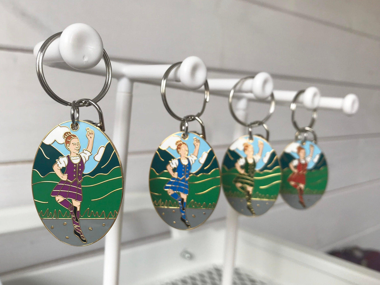 Highland Dancing Dancers Enamel Keyring