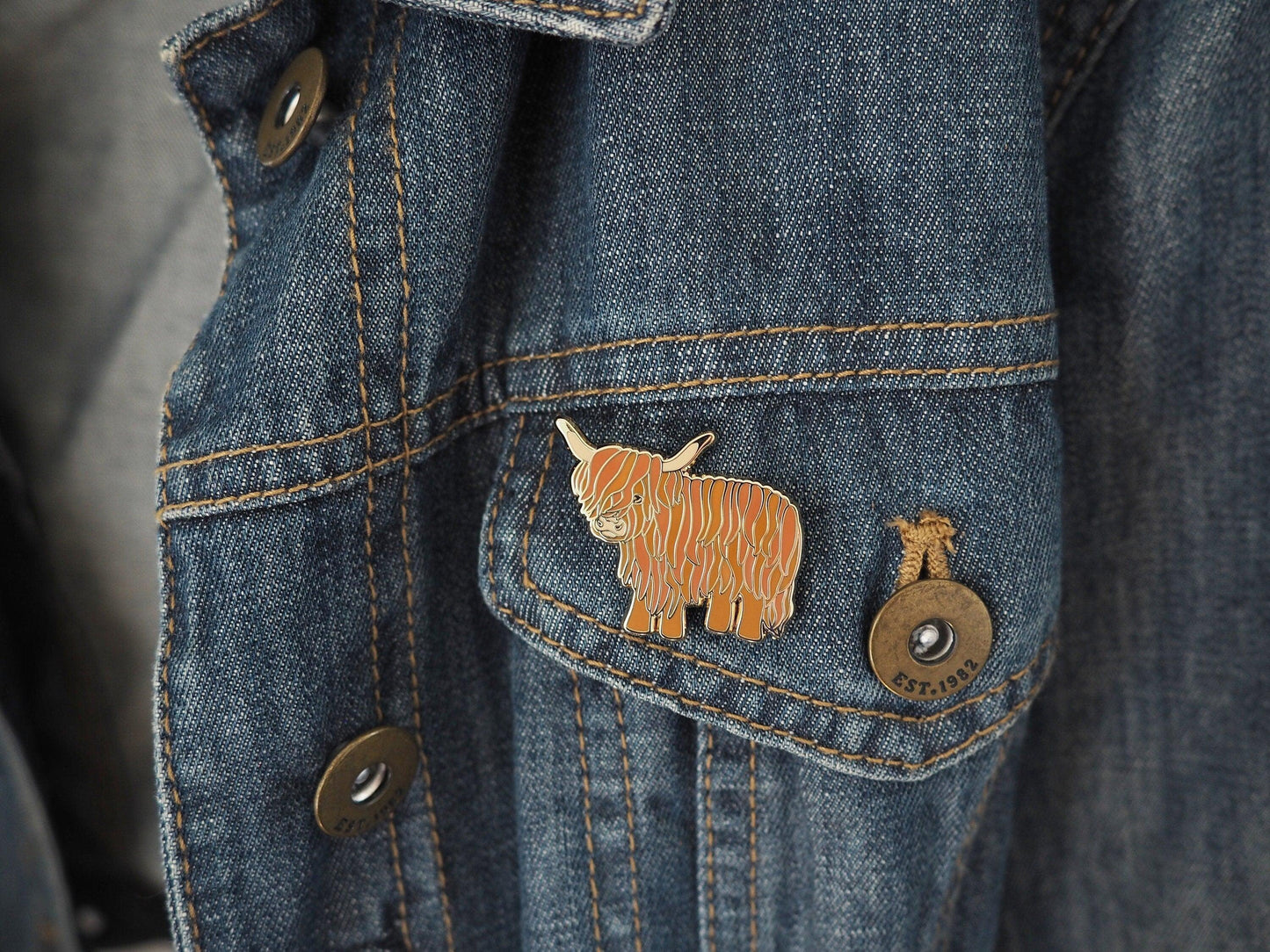 Highland Cow Enamel Pin Hairy Coo Badge