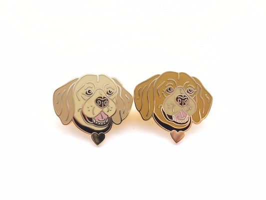 Golden Labrador Retriever enamel pin badge. Dog lover small gift.
