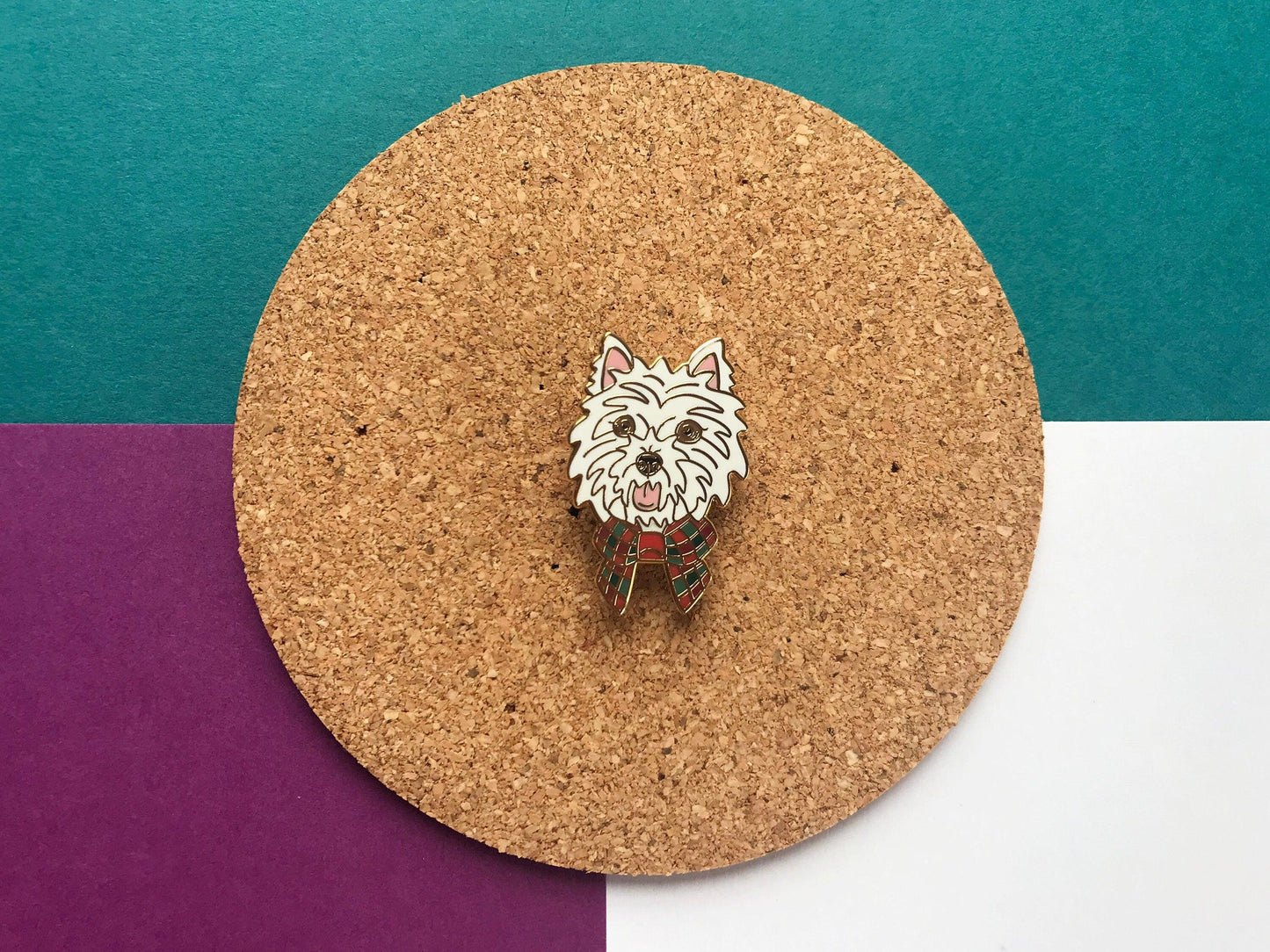 West Highland Terrier Dog Enamel Pin Cute White Westie Badge