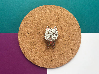West Highland Terrier Dog Enamel Pin Cute White Westie Badge