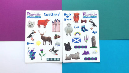 Scotland Themed Vinyl Planner Sticker Sheets